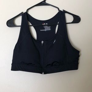 🌸5/$25 FILA Racerback Zipper Black Sportbra Large